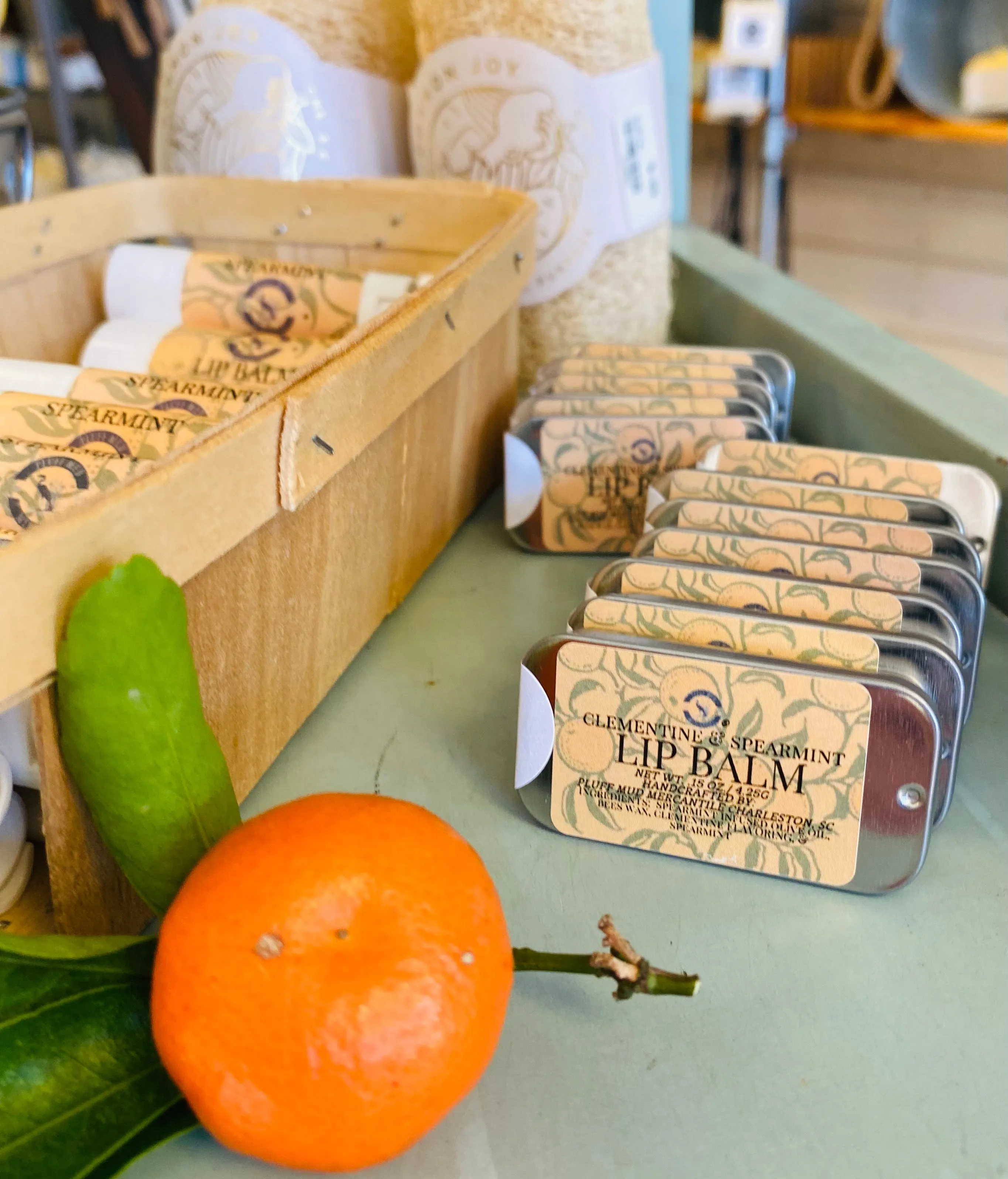 Clementine & Spearmint Olive Oil & Beeswax Lip Balm