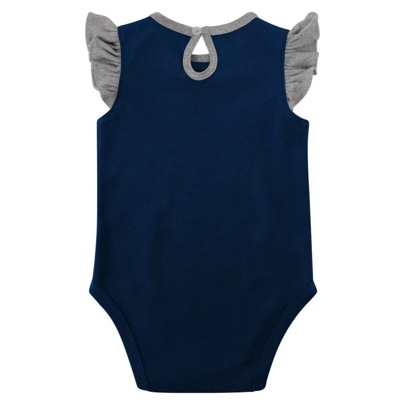 Cowboys Girls 2 Pack Short Sleeve Ruffled Bodysuit Set