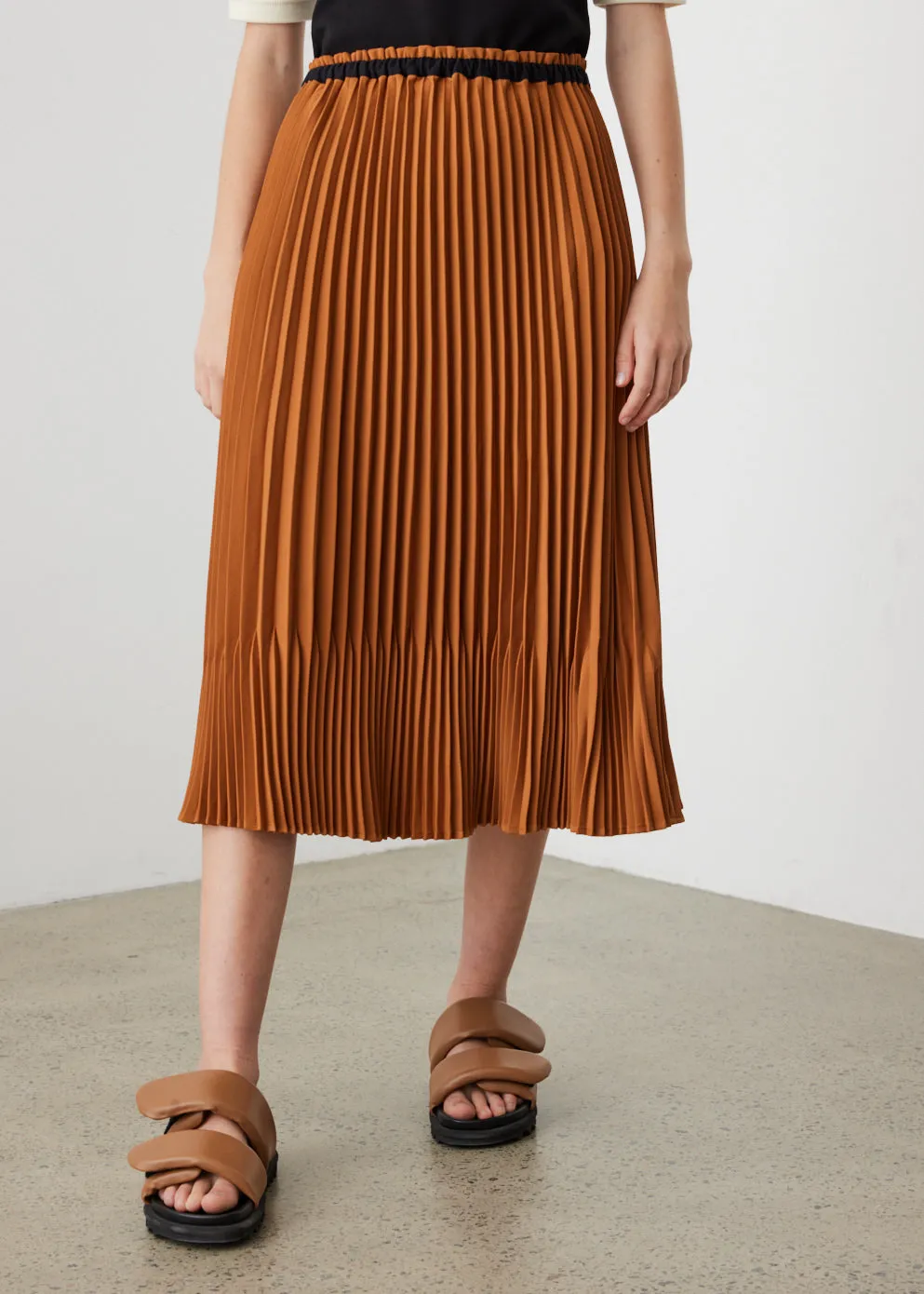 Crepe Pleated Skirt