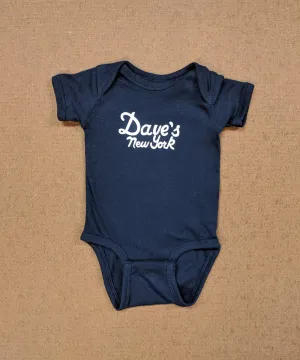 Dave&#39;s New York Vintage Logo Short Sleeve Infant Bodysuit - Navy
