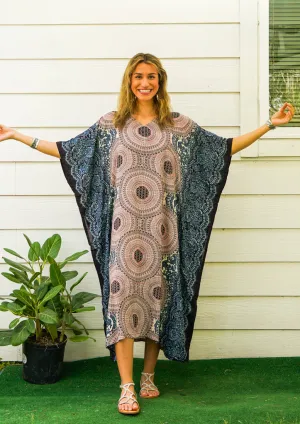 Desert Bloom Mandala Kimono Kaftan Dress