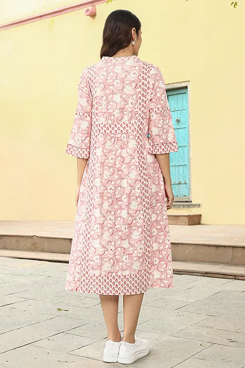 Dharan "Yokma Kurta" Coral Block Printed Kurta