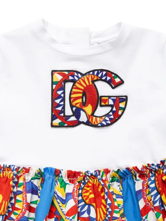 Dolce&amp;Gabbana   Logo printed cotton dress w/diaper cover 