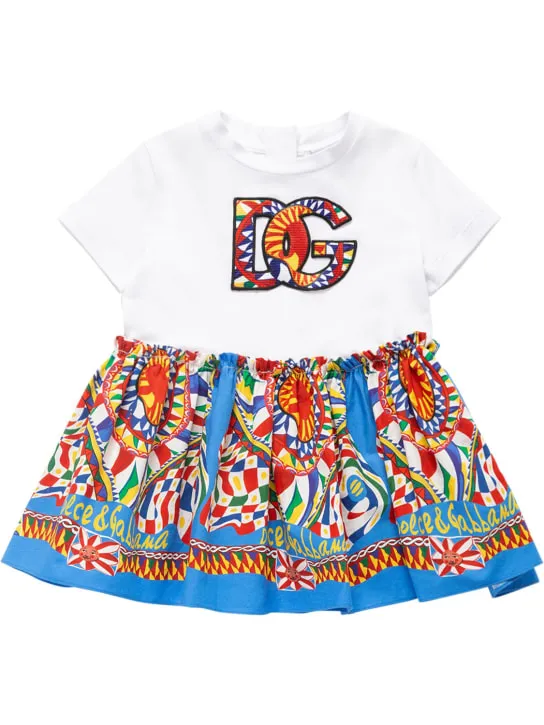 Dolce&amp;Gabbana   Logo printed cotton dress w/diaper cover 