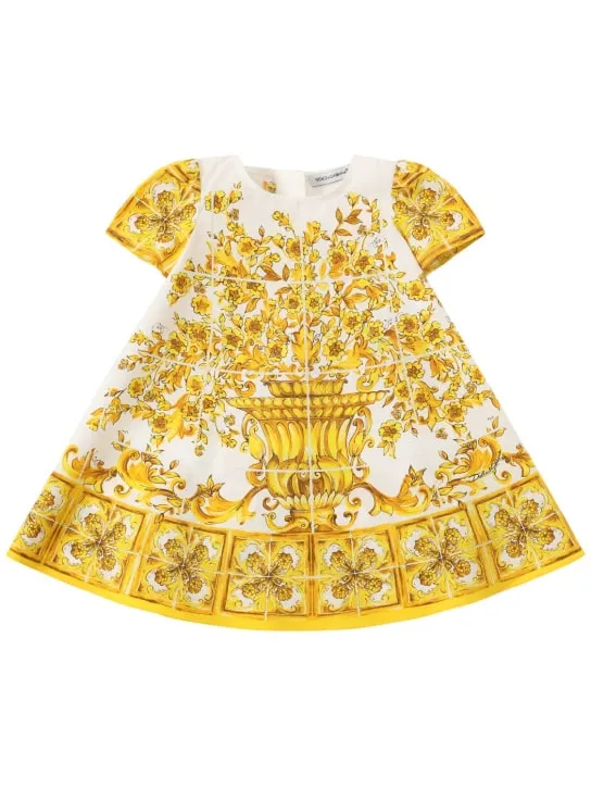 Dolce&amp;Gabbana   Maiolica print cotton dress&amp;diaper cover 