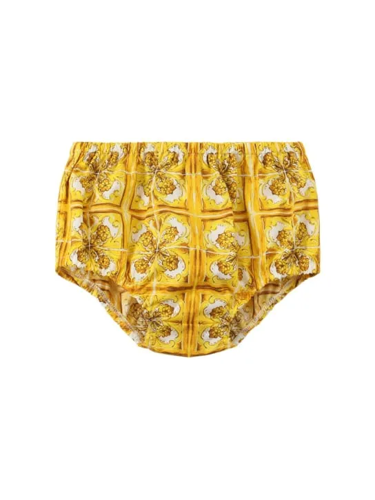 Dolce&amp;Gabbana   Maiolica print cotton dress&amp;diaper cover 