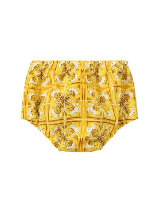 Dolce&amp;Gabbana   Maiolica print cotton dress&amp;diaper cover 
