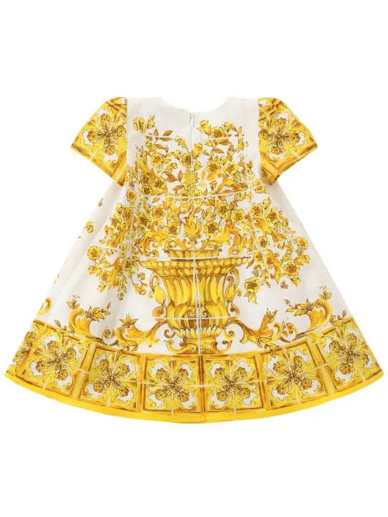 Dolce&amp;Gabbana   Maiolica print cotton dress&amp;diaper cover 