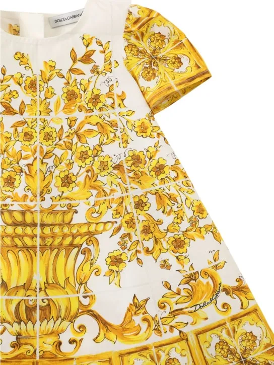 Dolce&amp;Gabbana   Maiolica print cotton dress&amp;diaper cover 