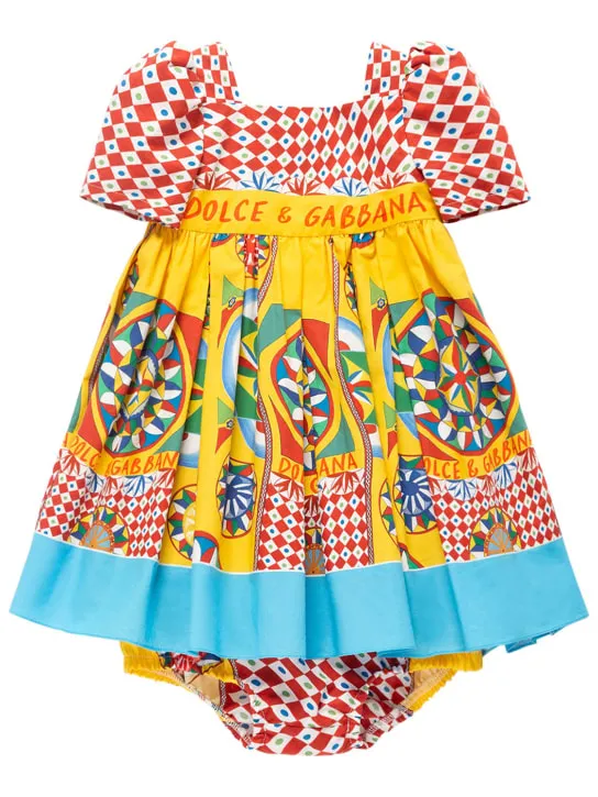 Dolce&amp;Gabbana   Printed cotton dress w/diaper cover 