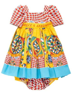 Dolce&amp;Gabbana   Printed cotton dress w/diaper cover 