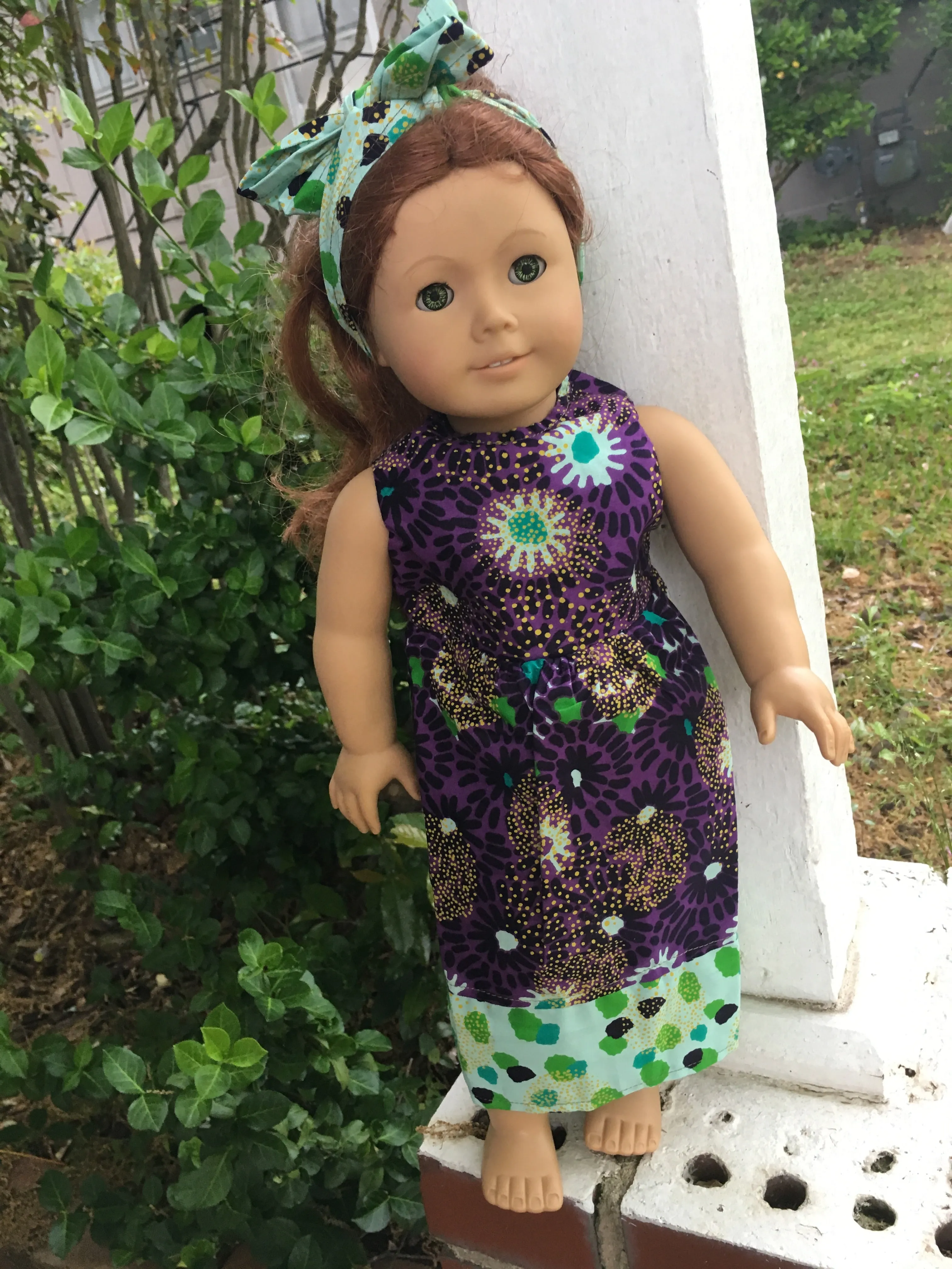 Doll Dress & Head Wrap Set