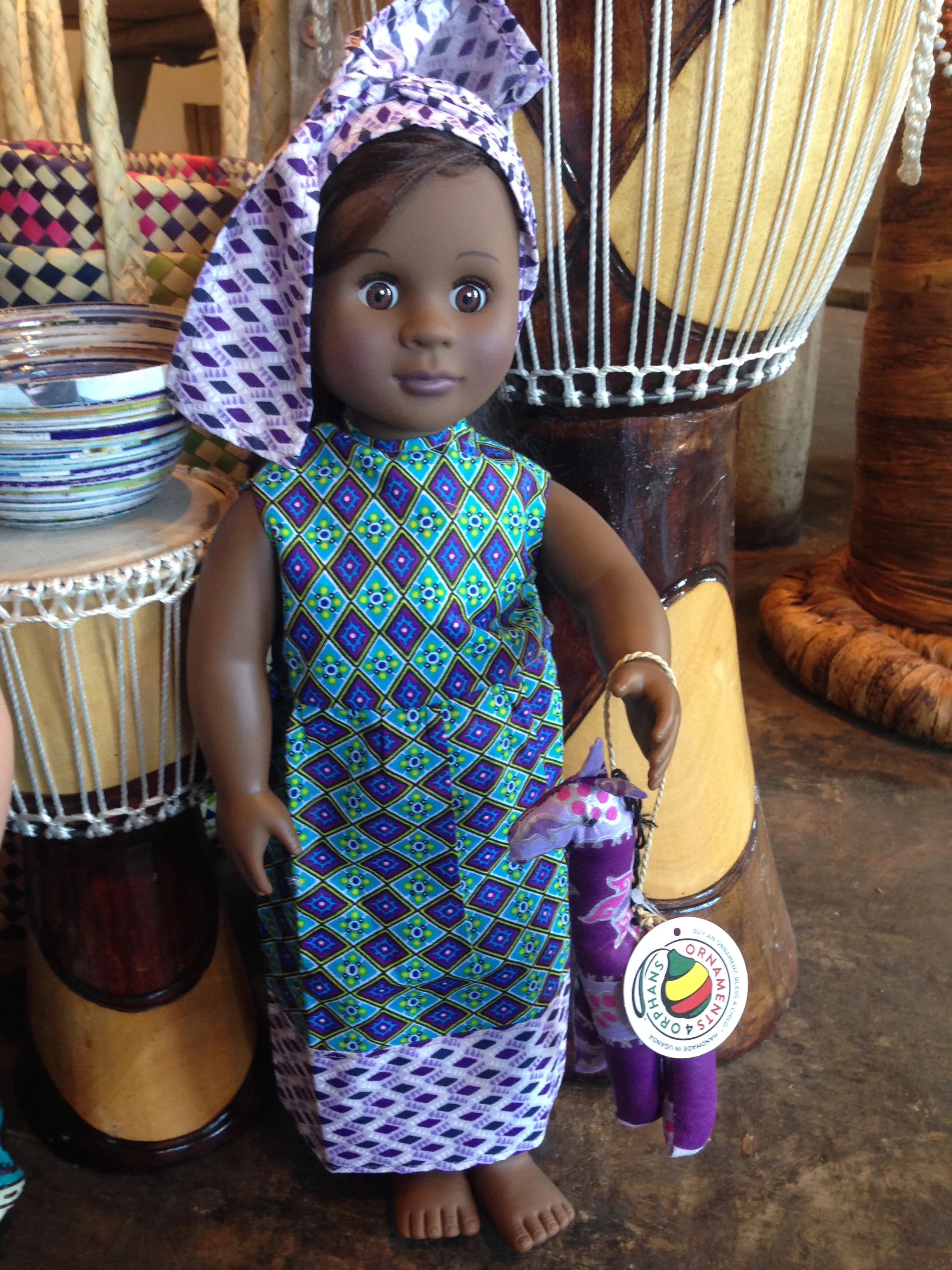 Doll Dress & Head Wrap Set