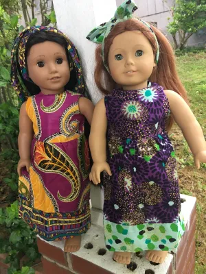 Doll Dress & Head Wrap Set