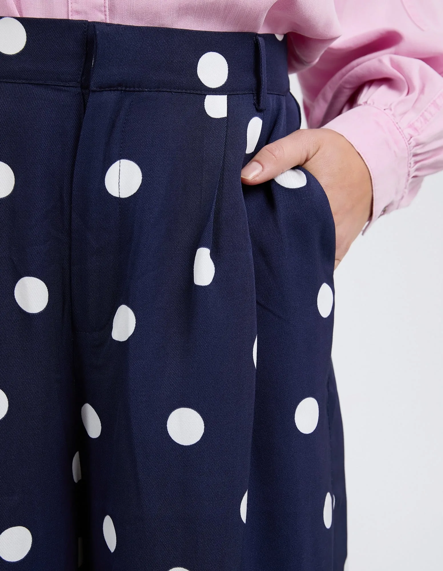 Dottie Pants Navy Spot Print