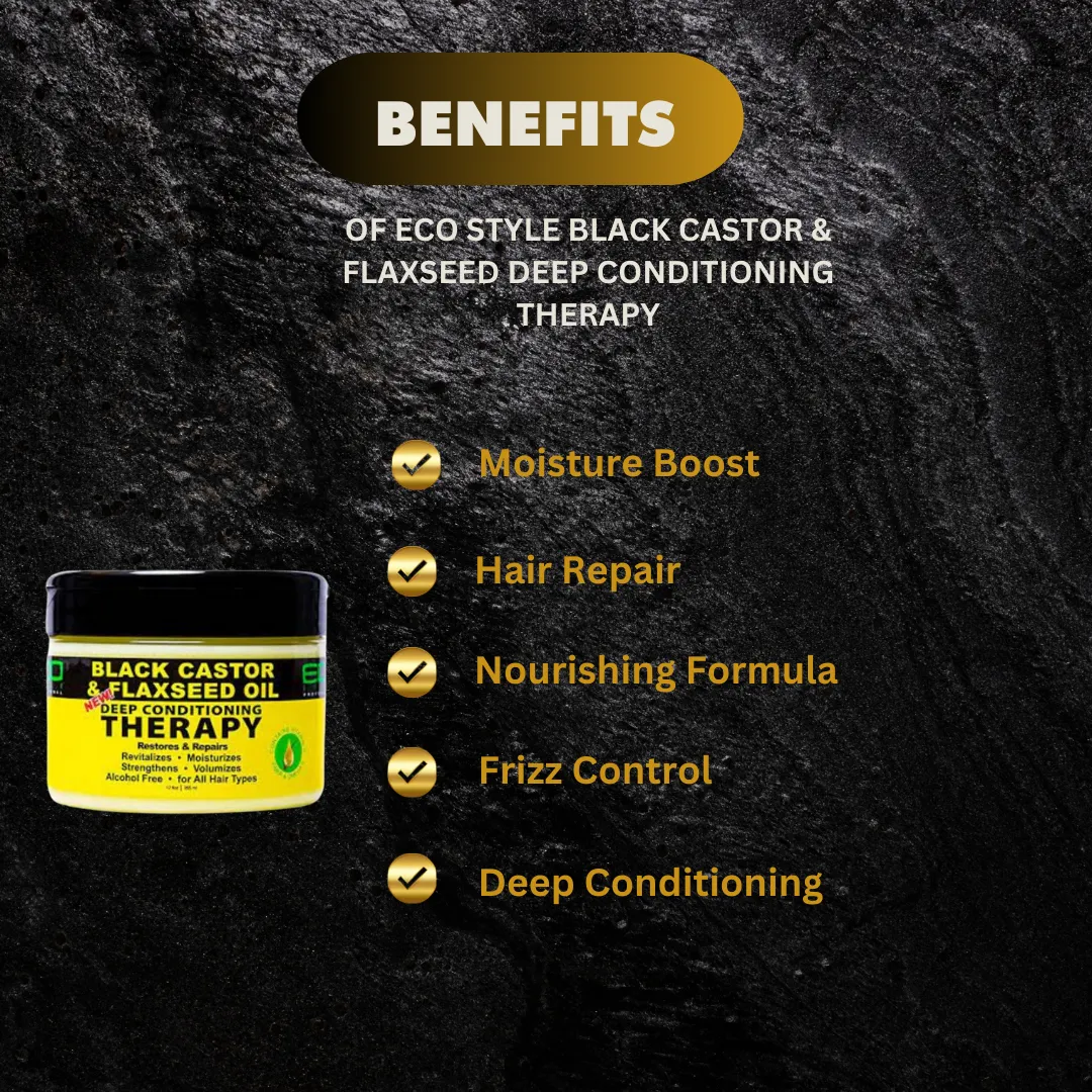 ECO Style Black Castor & Flaxseed Deep Conditioning Therapy 12oz
