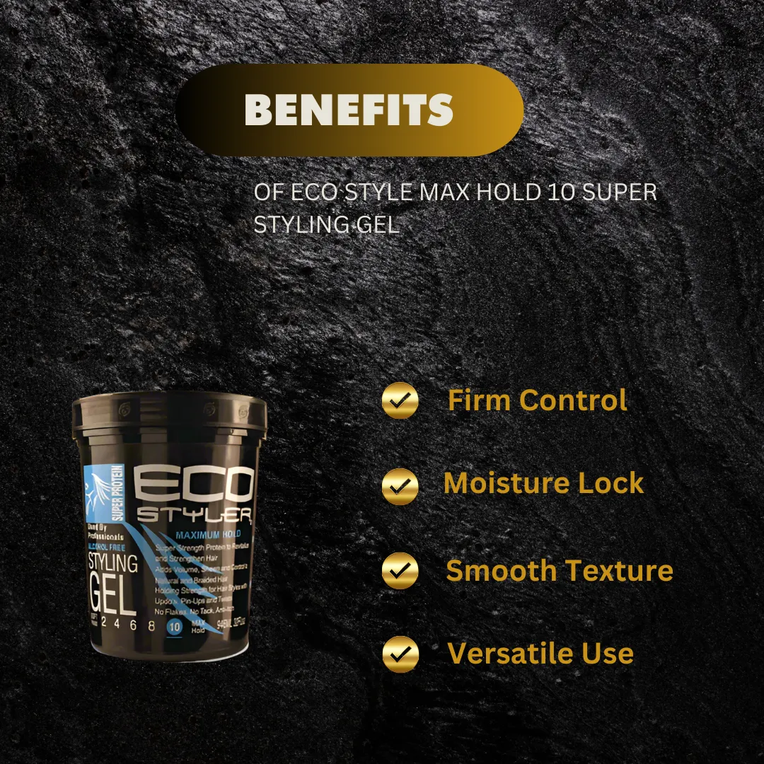 Eco Style Max Hold 10 Super Styling Gel 32 oz
