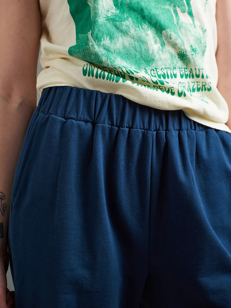 Fae Wide-Leg Pant - Loop Knit Blue