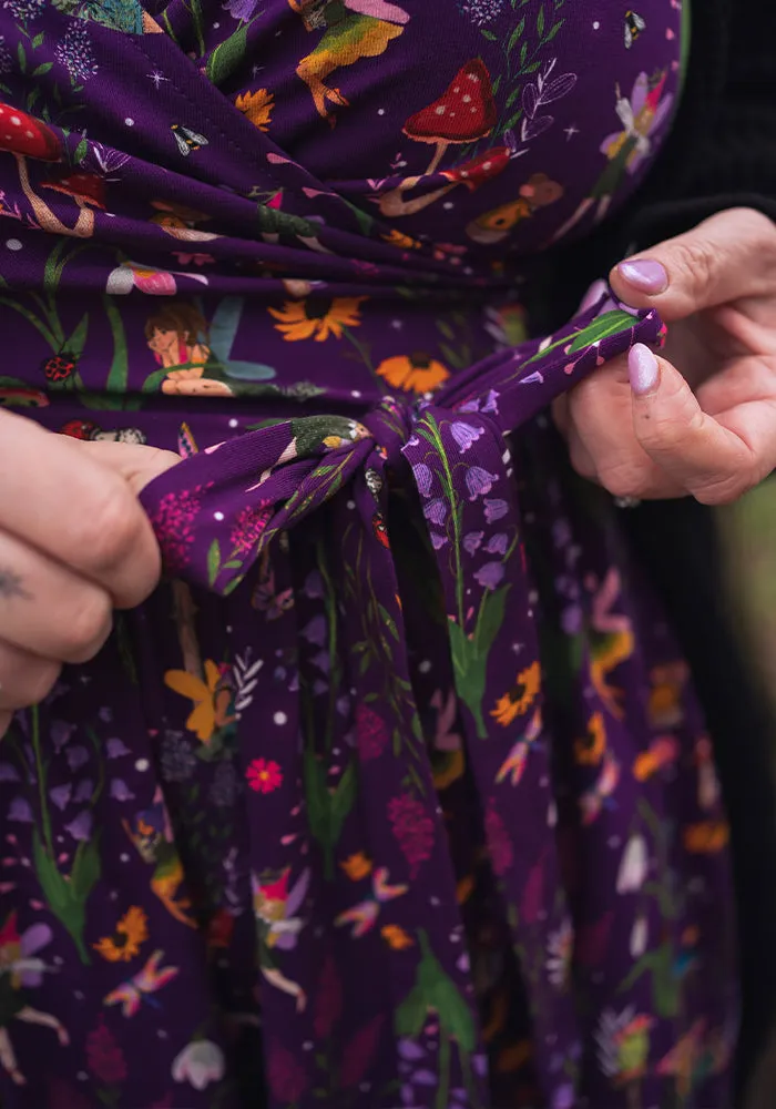Fauna Fairy Garden Print Cotton Midi Dress