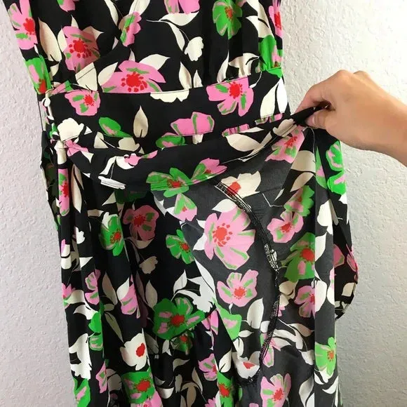 Floral Wrap Midi Dress