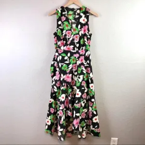 Floral Wrap Midi Dress
