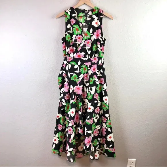 Floral Wrap Midi Dress