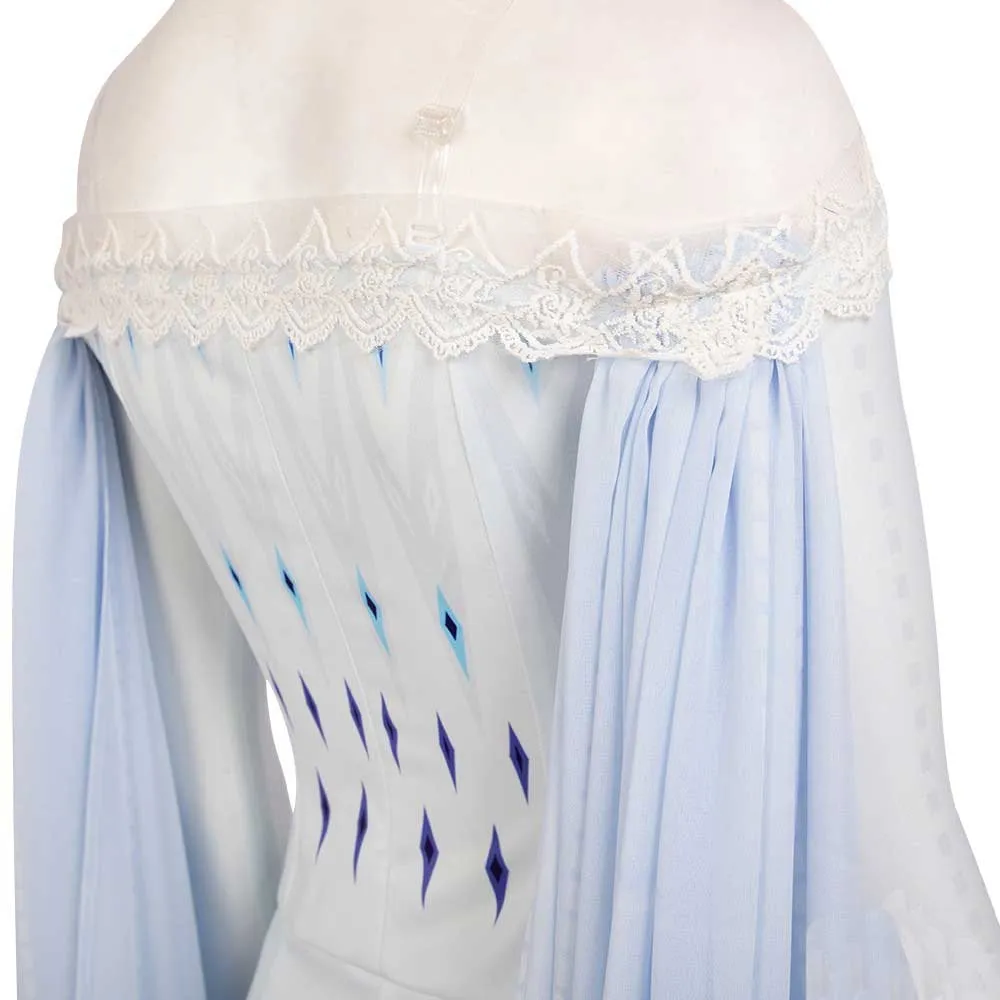 Frozen 2 Elsa Costume White Dress Cosplay Costume For Adults