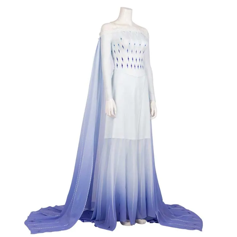 Frozen 2 Elsa Costume White Dress Cosplay Costume For Adults