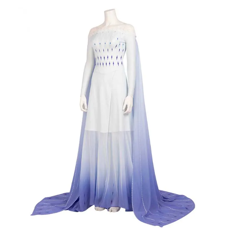 Frozen 2 Elsa Costume White Dress Cosplay Costume For Adults