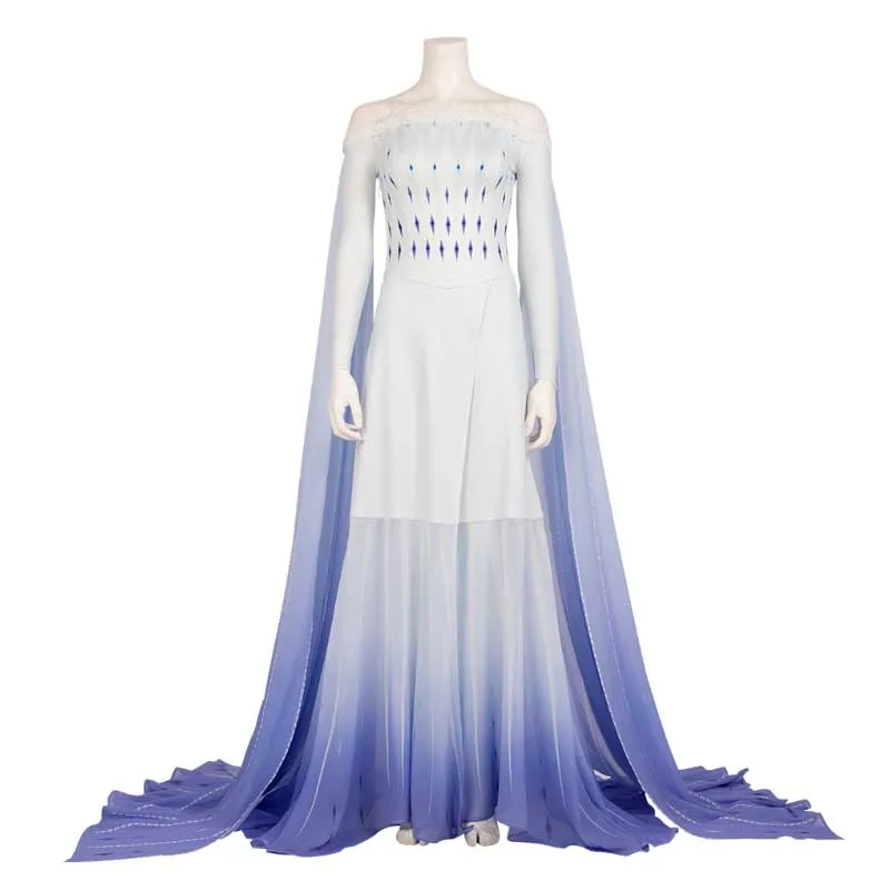Frozen 2 Elsa Costume White Dress Cosplay Costume For Adults