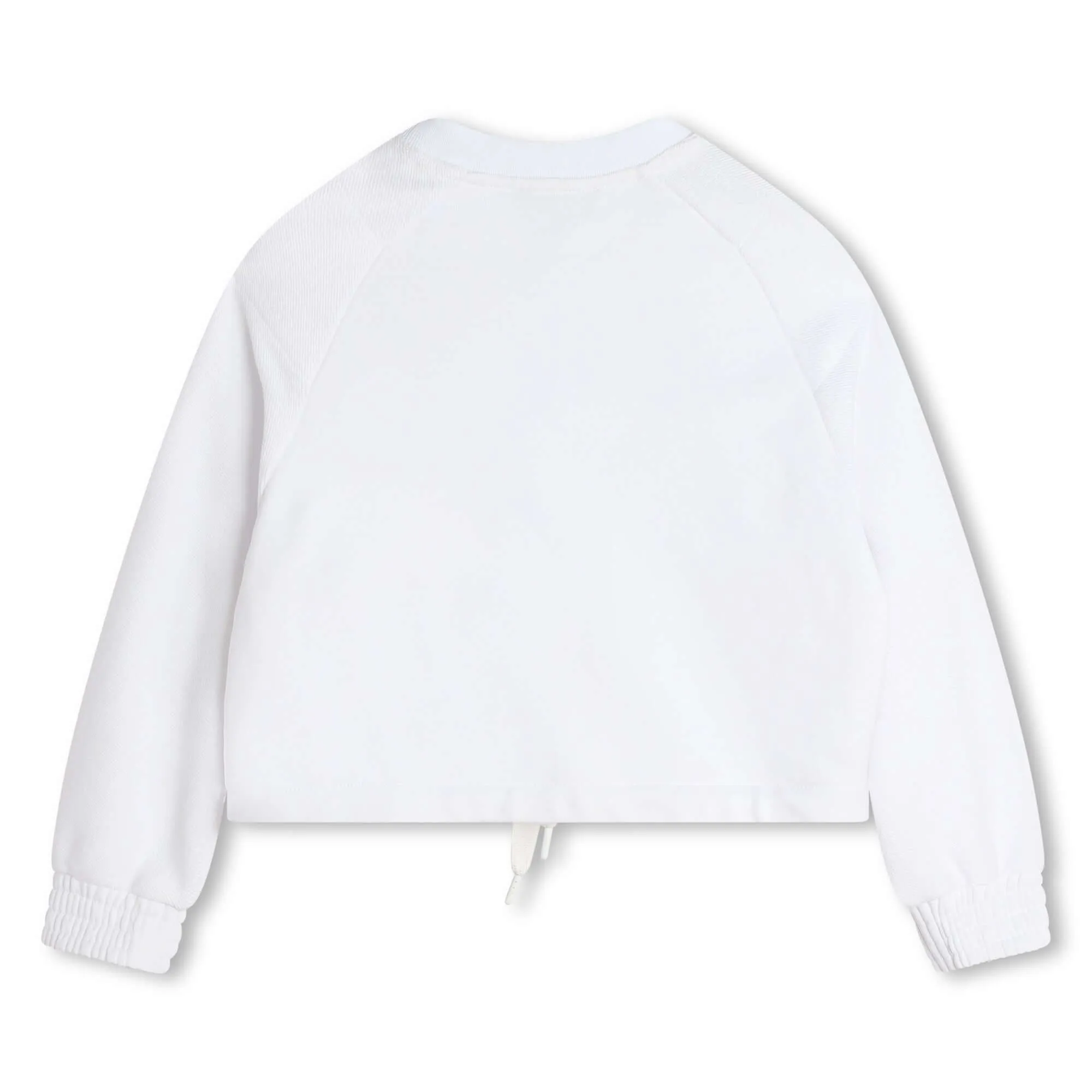 Girls White Eyelet Sweatshirt