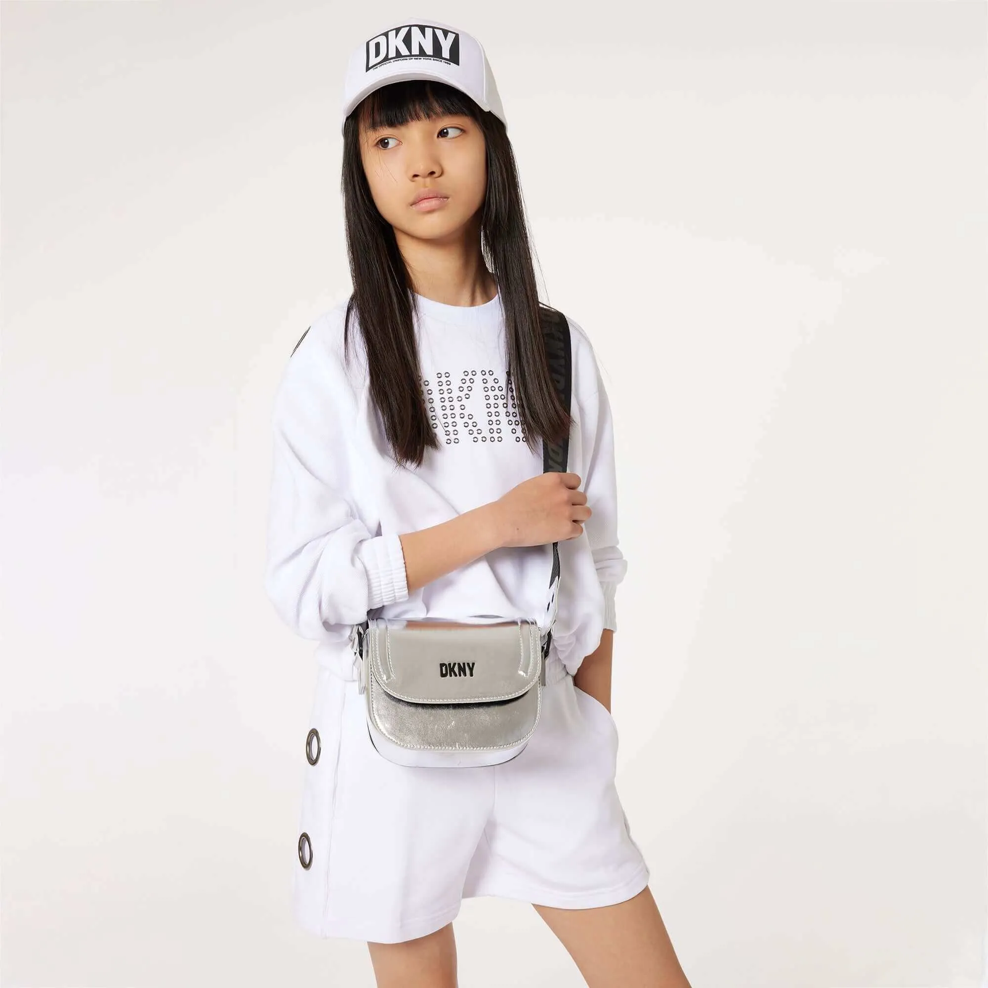 Girls White Eyelet Sweatshirt