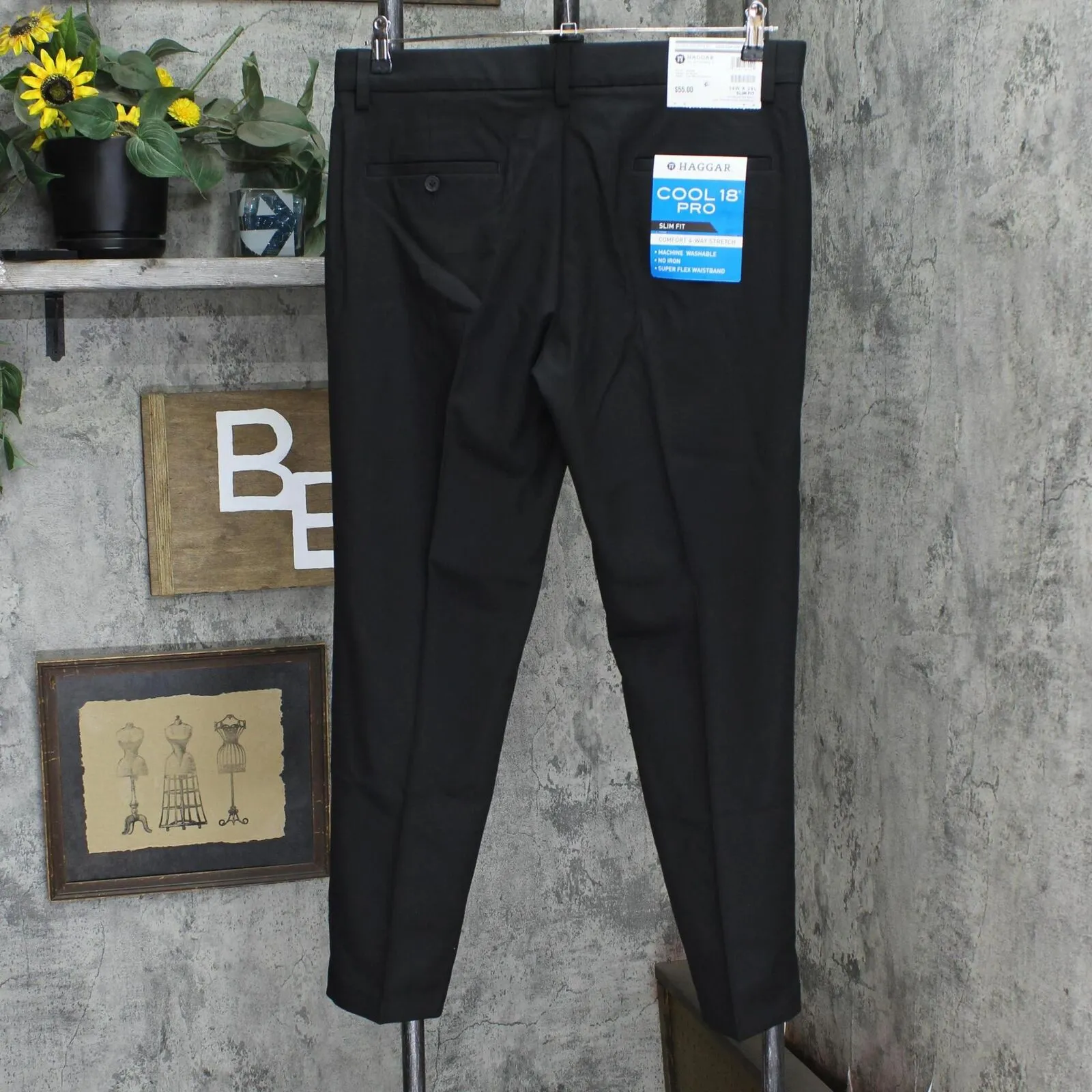 Haggar Men's Cool 18 Pro Slim Fit Flat Front Casual Pant 51050250174
