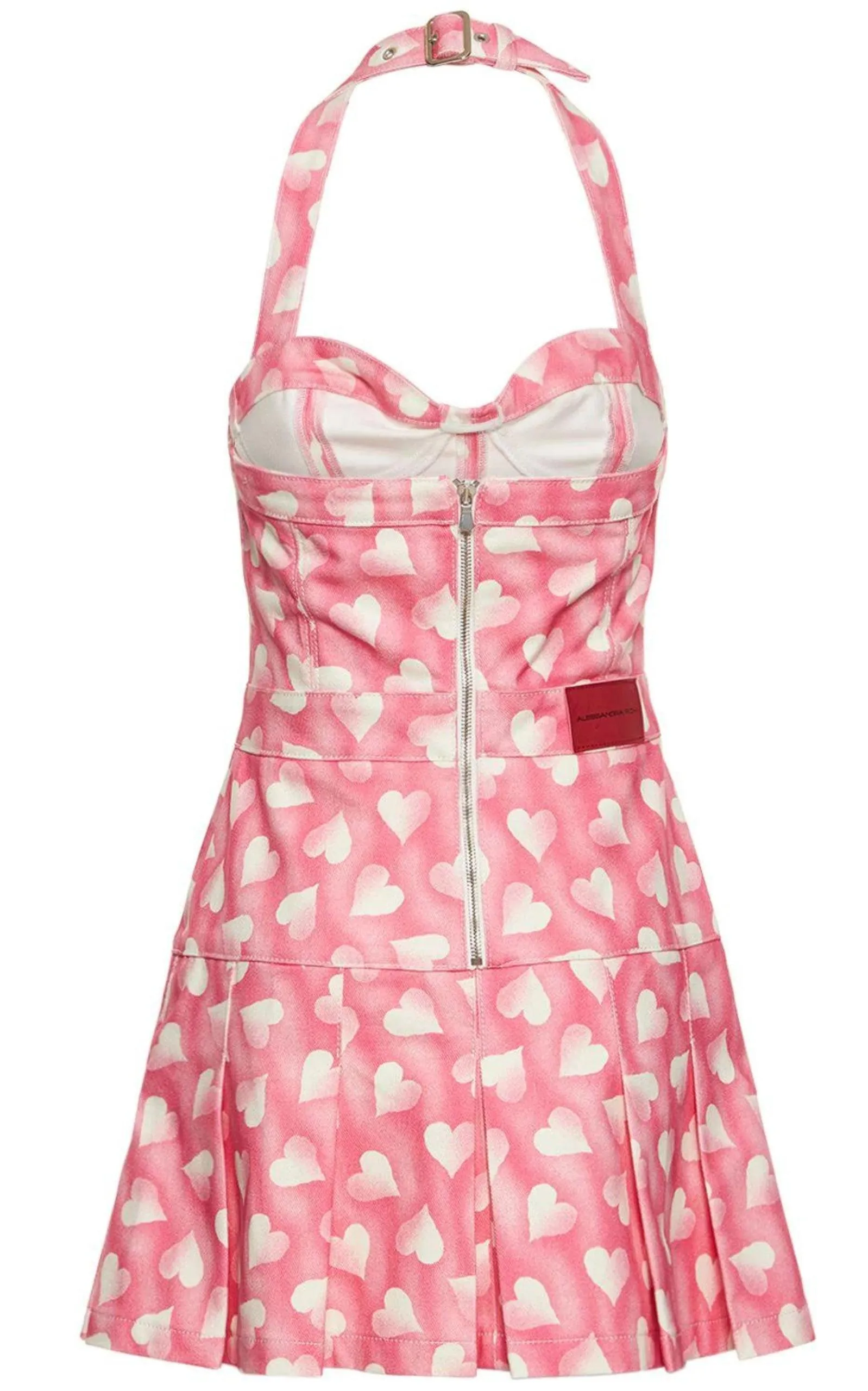 Heart-print Halterneck Mini Dress