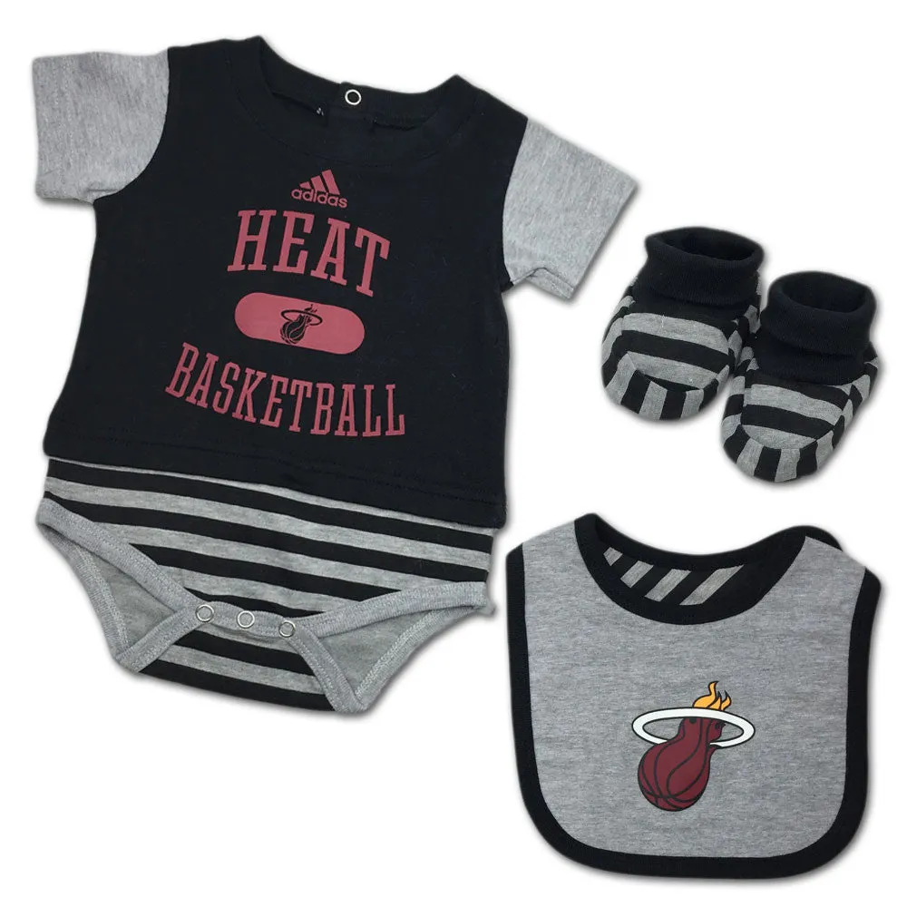 Heat Baby Bodysuit, Bib and Bootie Set