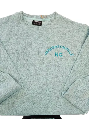 Hendersonville Logo Crewneck Embroidered Sweatshirt - Teal on Teal Logo