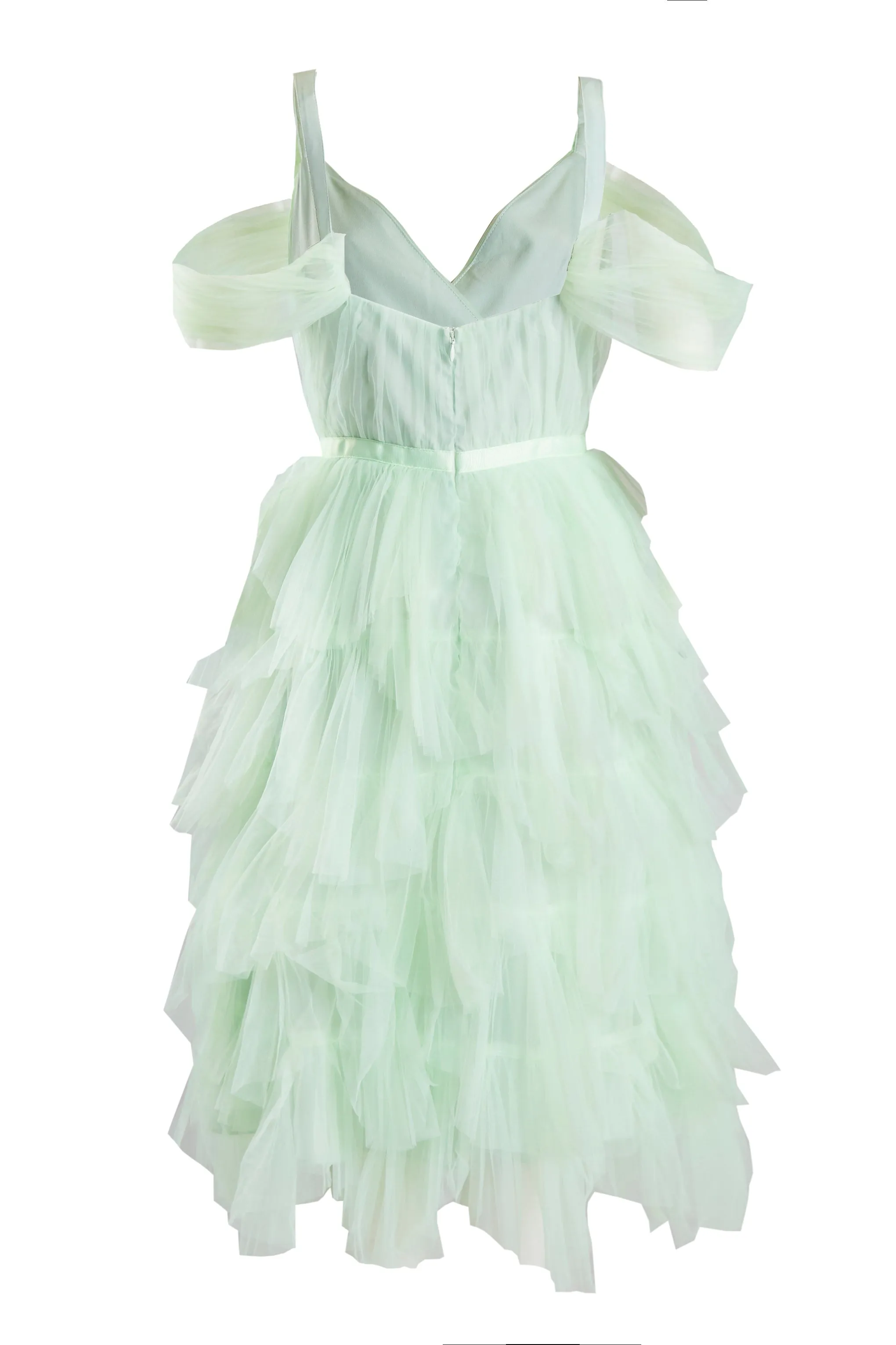 Isla Pale Lime Pleated Petal Skirt Midi-Dress