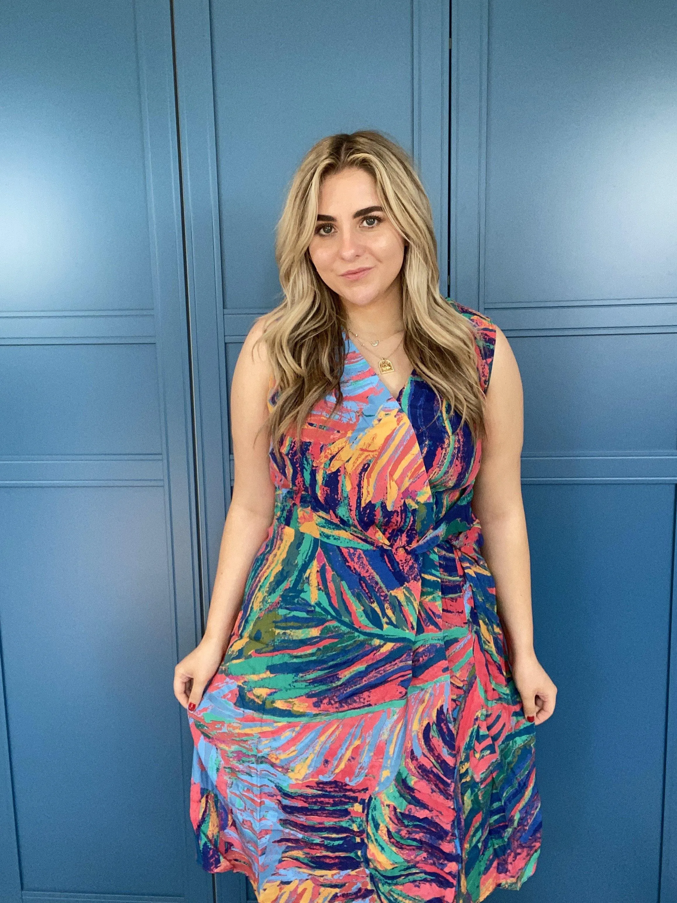 Ivko Wrap Dress Tropical Motif