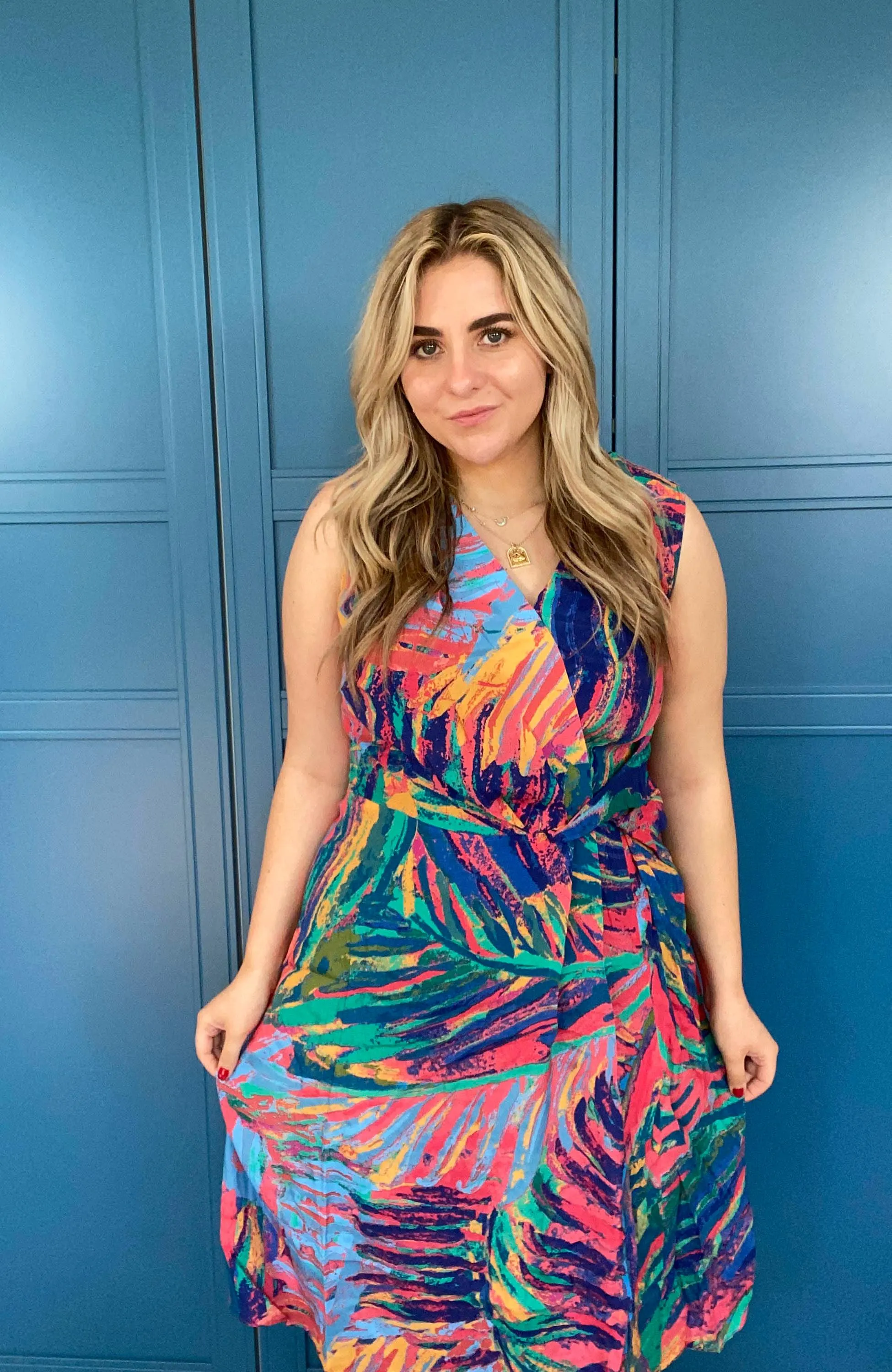 Ivko Wrap Dress Tropical Motif