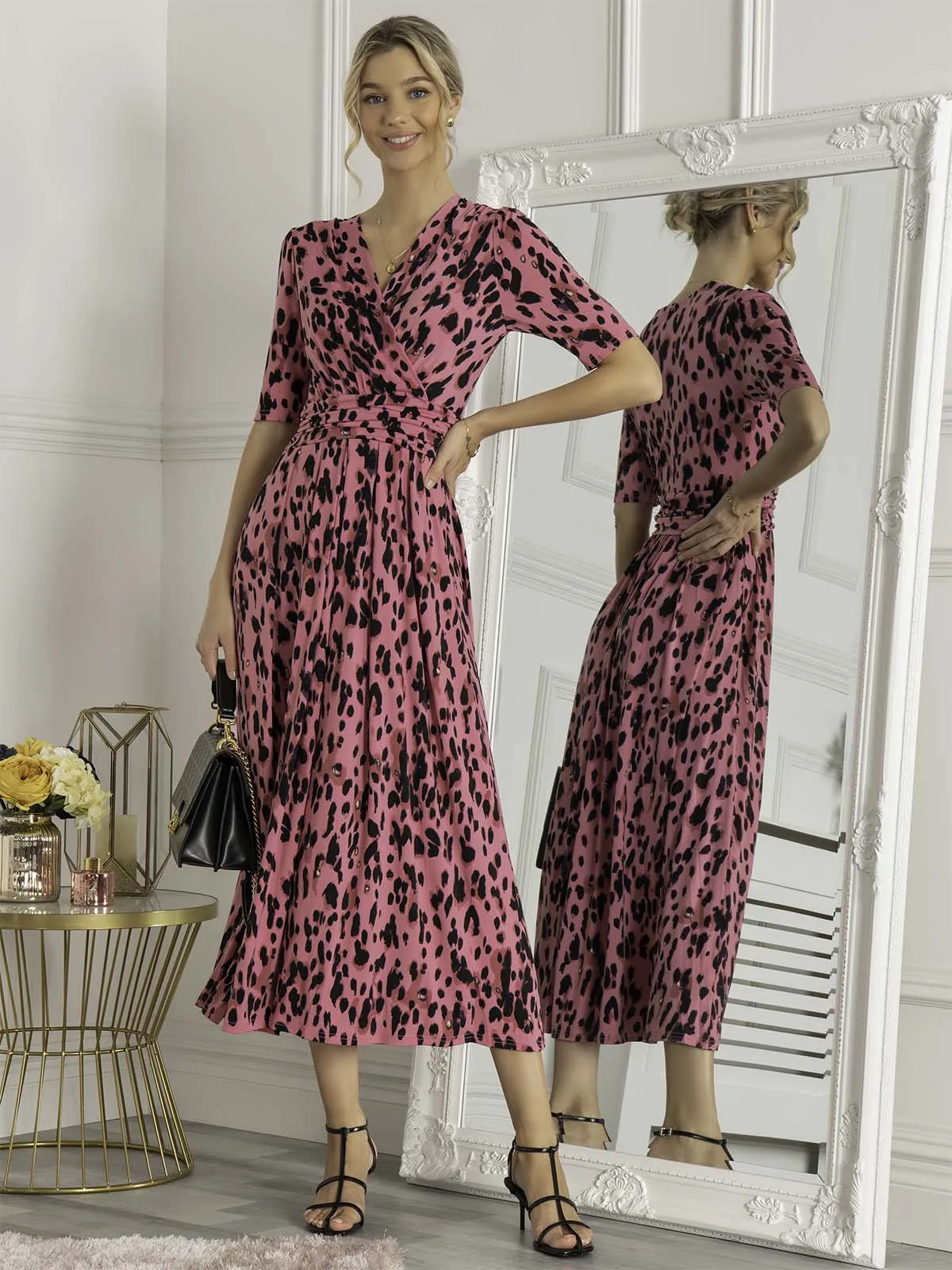 JOSIE ANIMAL PRINT MAXI DRESS (PINK ANIMAL)