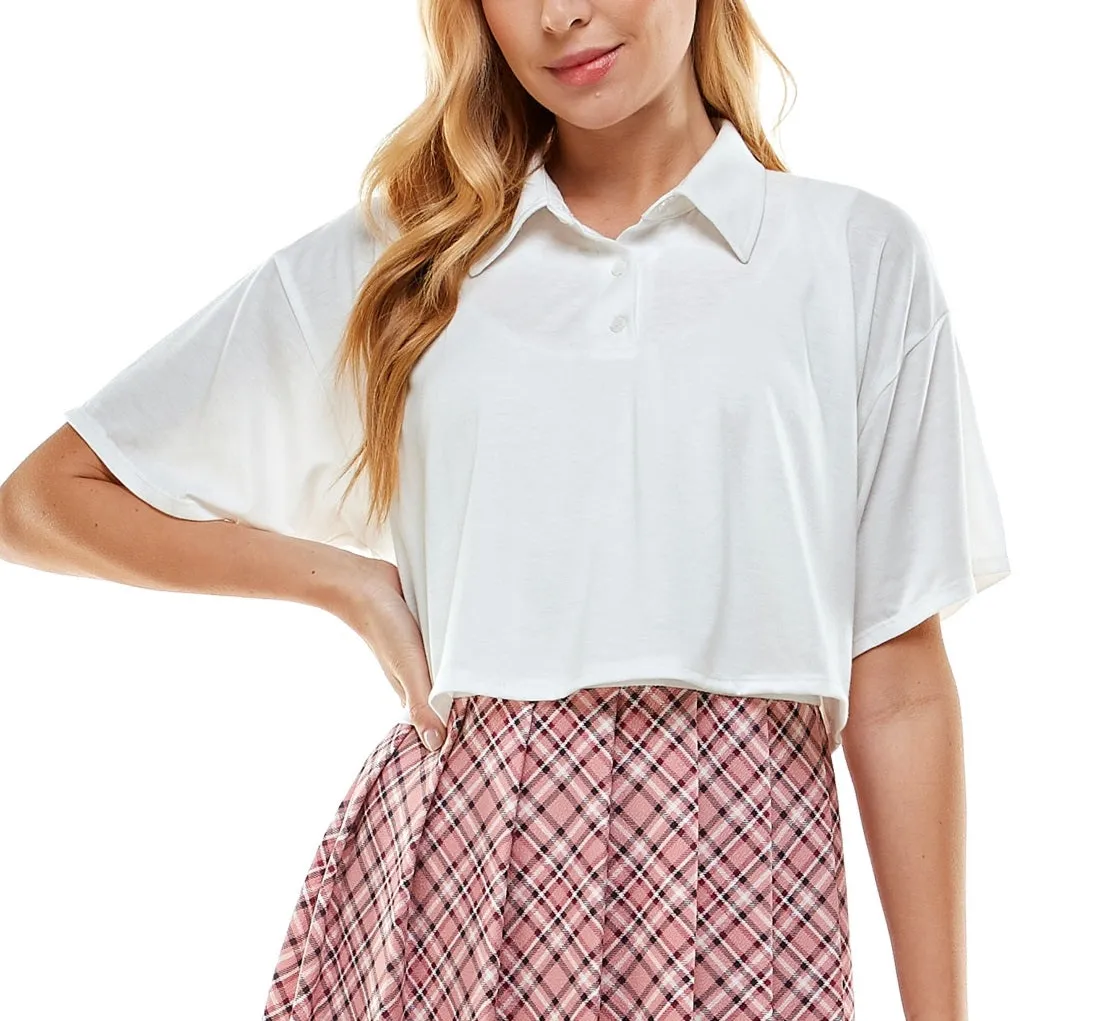 Kingston Junior's Two Piece Printed Skirt Dress Pink Size Small