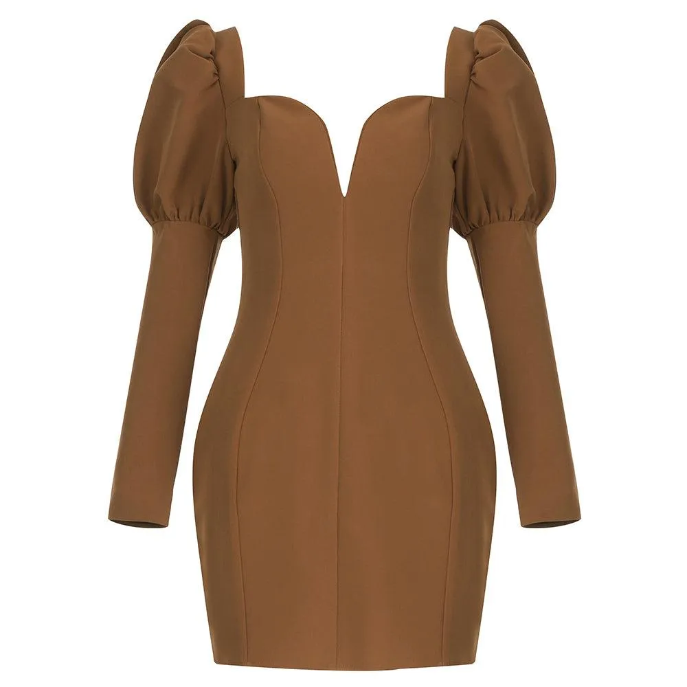 KittenAlarm - Kisha Sweetheart Neckline Solid Mini Dress