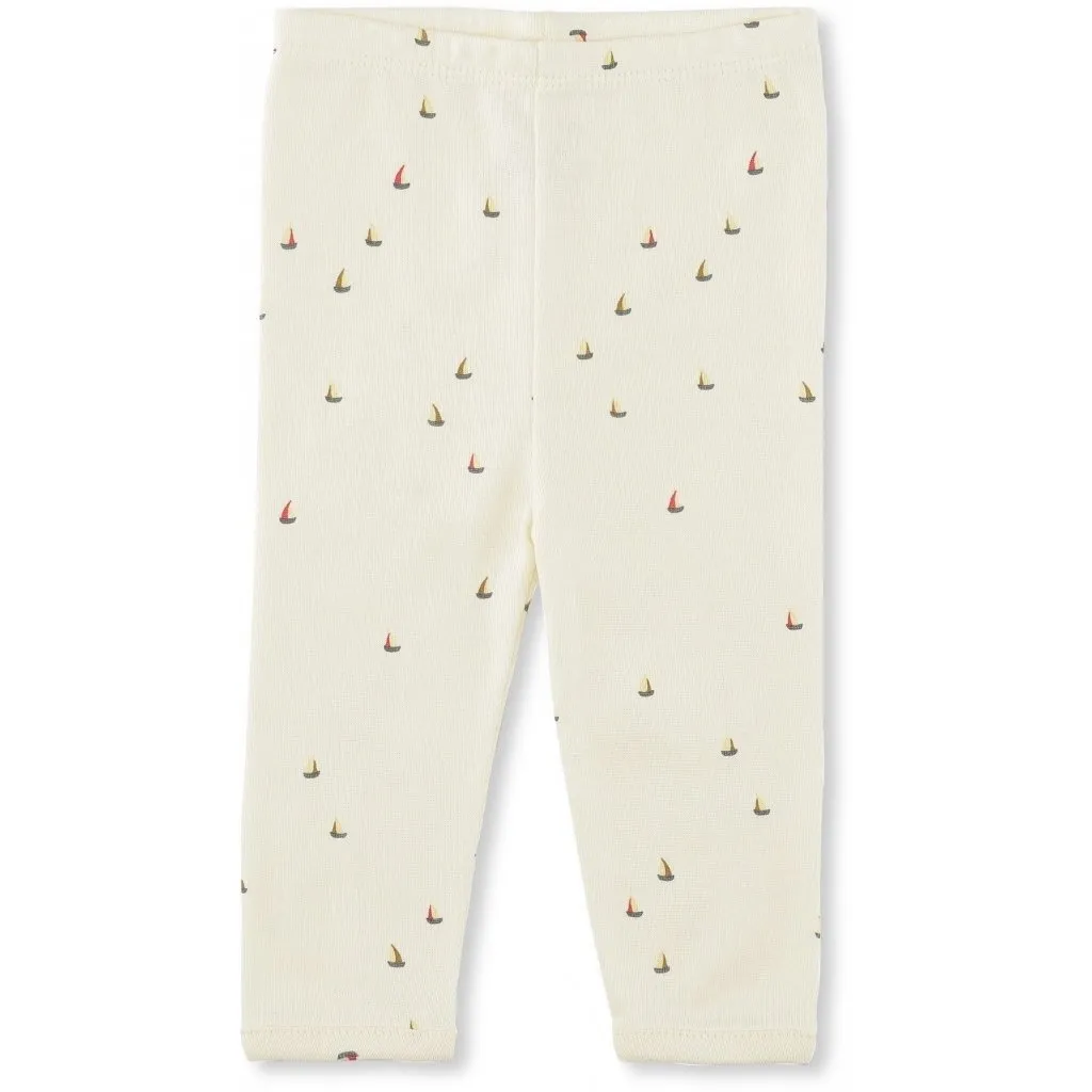 Konges Slojd New Born Pants Deux in Mille Marine, Off White