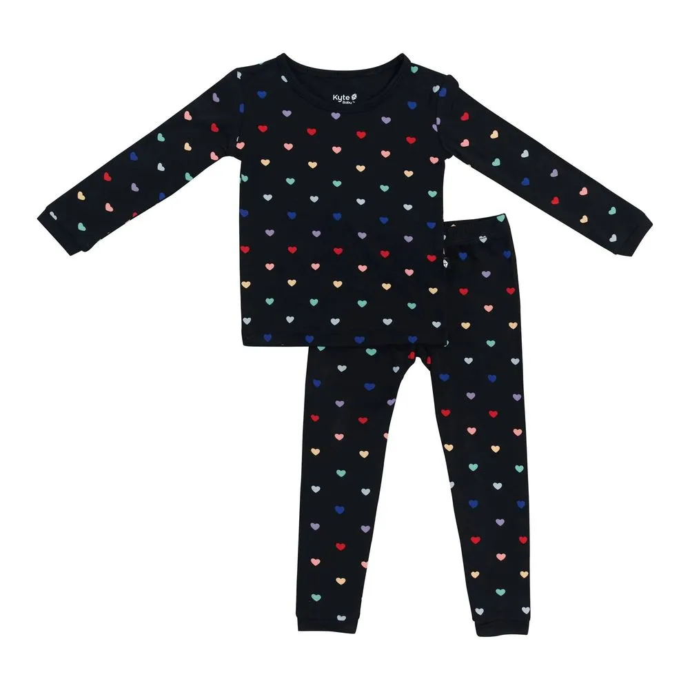 Kyte Bamboo Rainbow Heart Long Sleeve Pajama Set