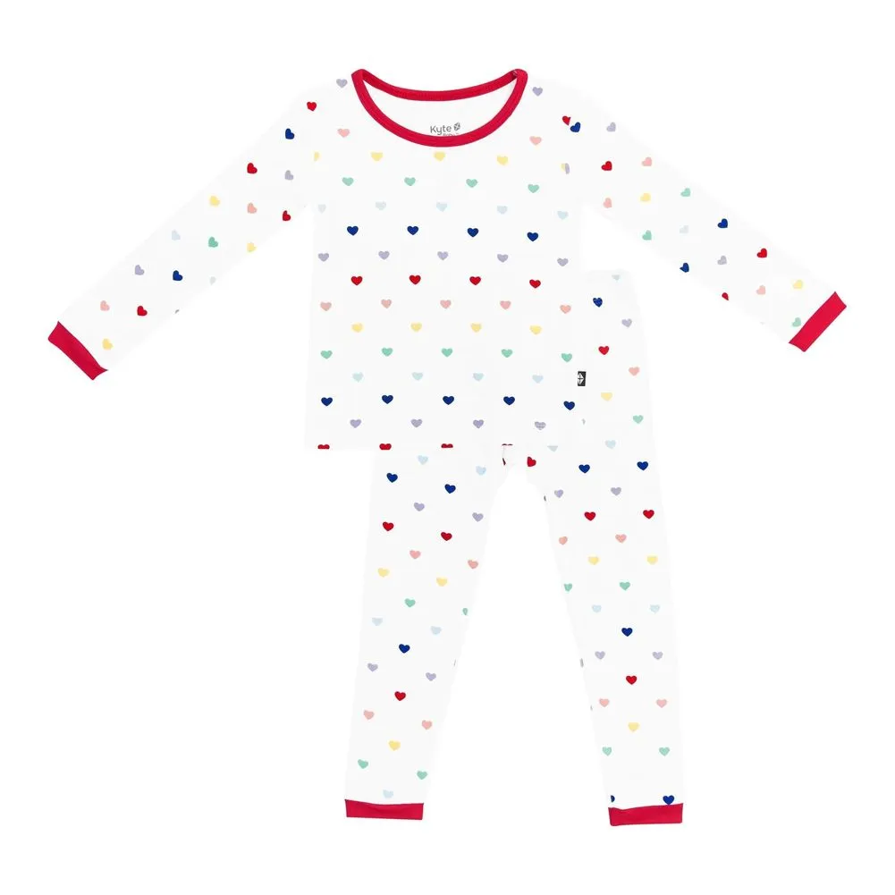 Kyte Bamboo Rainbow Heart Long Sleeve Pajama Set