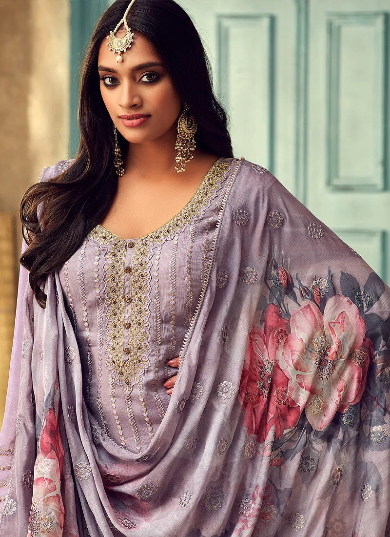 Lilac Purple Designer Pakistani Salwar Kameez