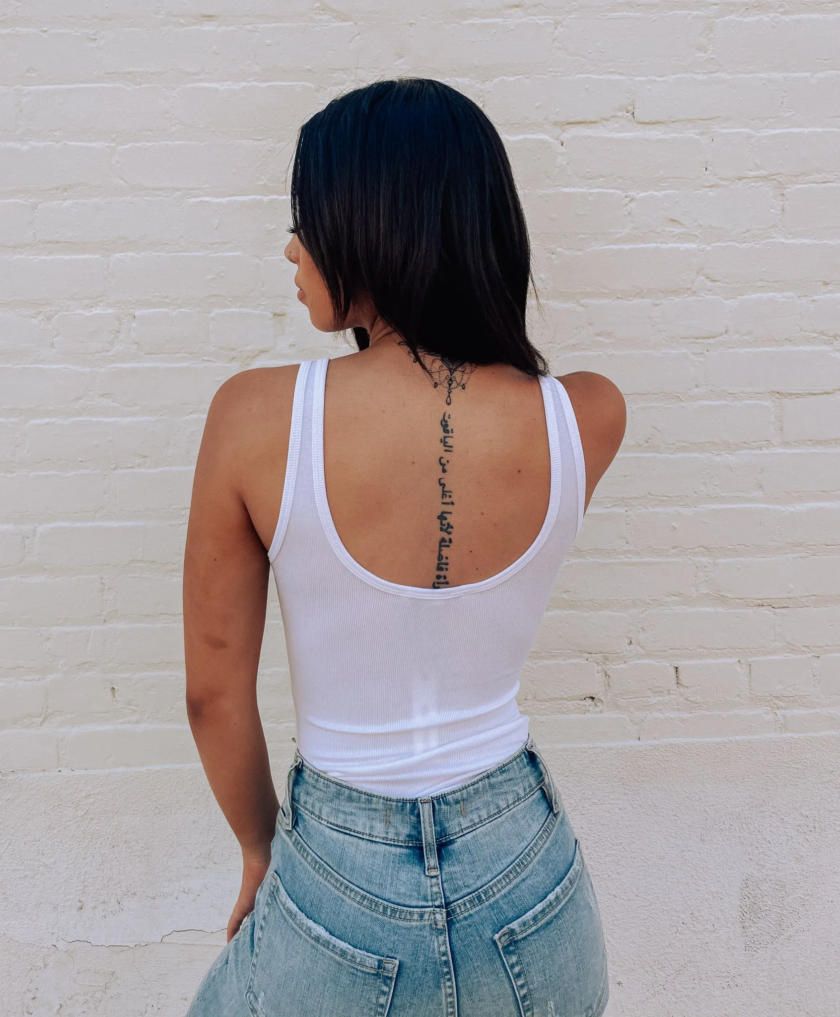 Lindsey Tank Bodysuit (White)