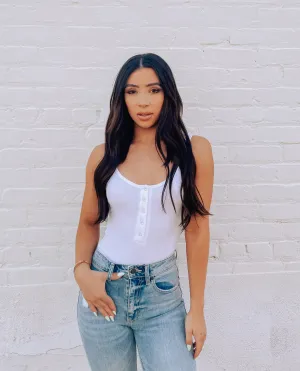 Lindsey Tank Bodysuit (White)