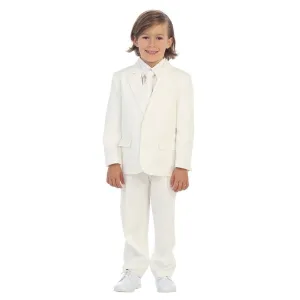 Little Boys Ivory Jewels & Gents Jacket Vest Shirt Tie Pants 5 Pc Suit 2T-7