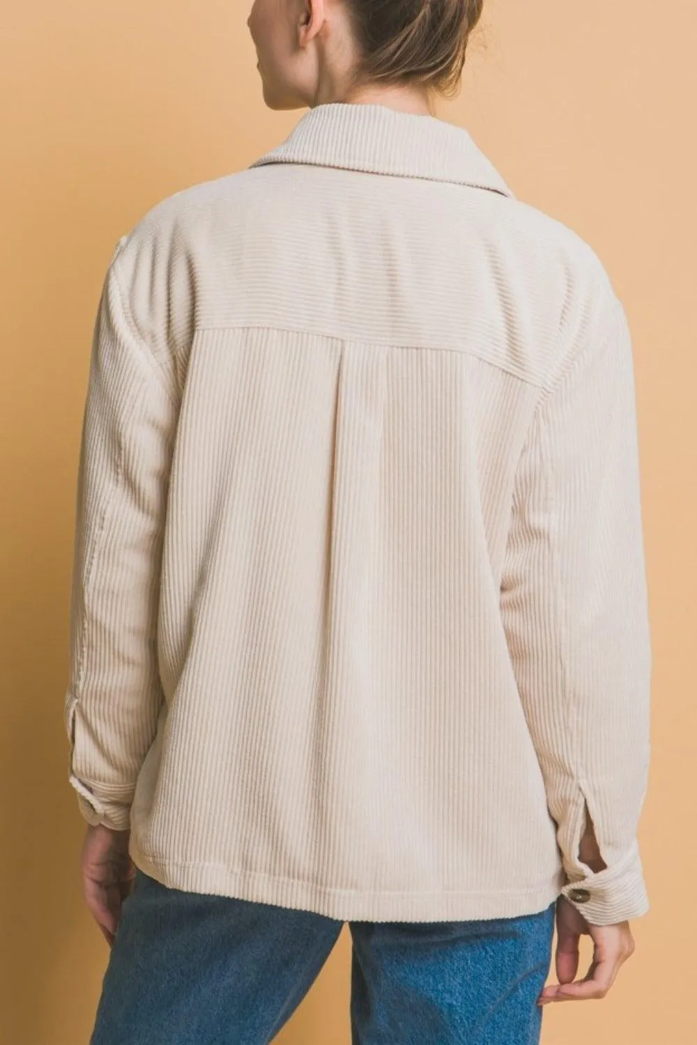 Love Tree Corduroy Jacket  Button Up with Sherpa Lined Outwear